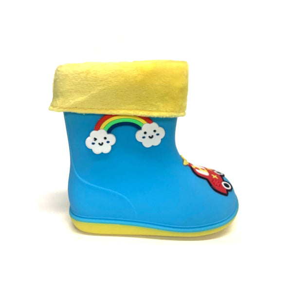 Kids' Rainbow Rain Boots with Cozy Boot Sock